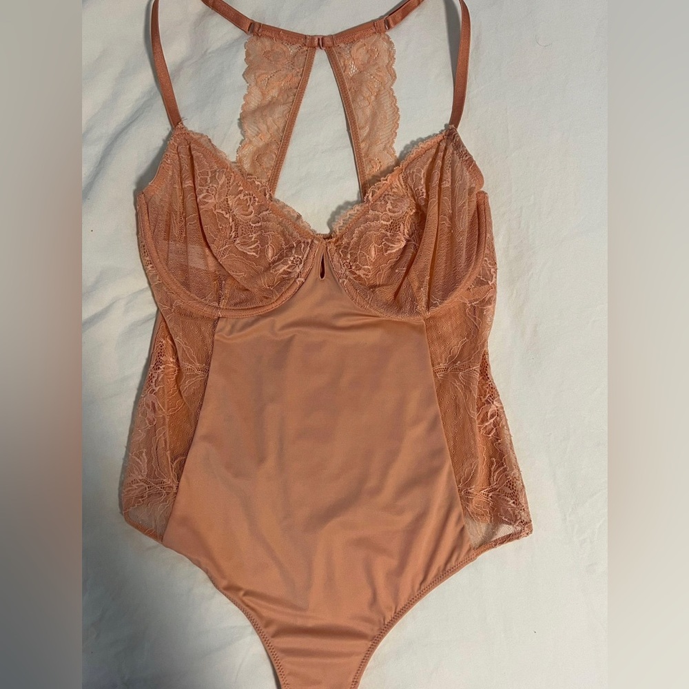 Target Auden coral lace bodysuit